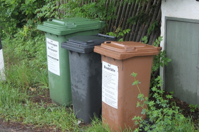 different waste bins