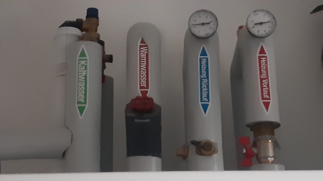flow and return flow pipes