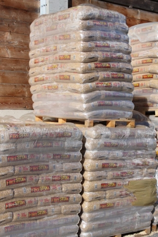 packed pellet bags