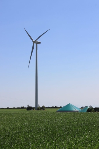 wind turbine and biogas plant